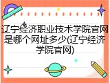 辽宁经济职业技术学院官网是哪个网址多少(辽宁经济学院官网)