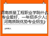 河南质量工程职业学院什么专业最好，一年招多少人(河南质院优势专业招生)