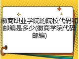 徽商职业学院的院校代码和邮编是多少(徽商学院代码邮编)