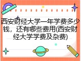 西安财经大学一年学费多少钱，还有哪些费用(西安财经大学学费及杂费)