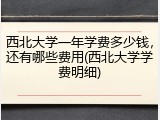 西北大学一年学费多少钱，还有哪些费用(西北大学学费明细)