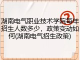 湖南电气职业技术学院每年招生人数多少，政策变动如何(湖南电气招生政策)