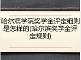 哈尔滨学院奖学金评定细则是怎样的(哈尔滨奖学金评定规则)