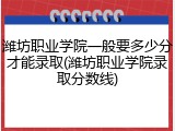 潍坊职业学院一般要多少分才能录取(潍坊职业学院录取分数线)