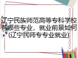 辽宁民族师范高等专科学校有哪些专业，就业前景如何(辽宁民师专专业就业)