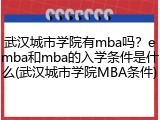 武汉城市学院有mba吗？emba和mba的入学条件是什么(武汉城市学院MBA条件)