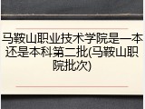 马鞍山职业技术学院是一本还是本科第二批(马鞍山职院批次)
