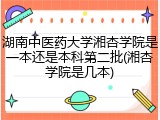 湖南中医药大学湘杏学院是一本还是本科第二批(湘杏学院是几本)