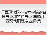 江西现代职业技术学院的普通专业和特色专业详解(江西现代职院专业解析)