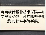 海南软件职业技术学院一年学费多少钱，还有哪些费用(海南软件学院学费)