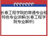 长春工程学院的普通专业和特色专业详解(长春工程学院专业解析)
