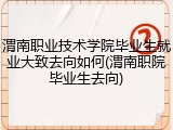 渭南职业技术学院毕业生就业大致去向如何(渭南职院毕业生去向)