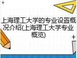 上海理工大学的专业设置概况介绍(上海理工大学专业概览)