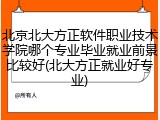北京北大方正软件职业技术学院哪个专业毕业就业前景比较好(北大方正就业好专业)