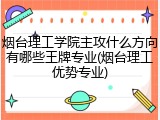 烟台理工学院主攻什么方向有哪些王牌专业(烟台理工优势专业)