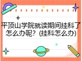 平顶山学院就读期间挂科了怎么办呢？(挂科怎么办)