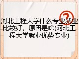 河北工程大学什么专业就业比较好，原因是啥(河北工程大学就业优势专业)