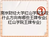 南京财经大学红山学院主攻什么方向有哪些王牌专业(红山学院王牌专业)