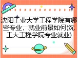 沈阳工业大学工程学院有哪些专业，就业前景如何(沈工大工程学院专业就业)