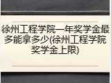 徐州工程学院一年奖学金最多能拿多少(徐州工程学院奖学金上限)