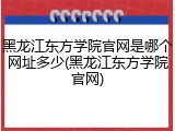 黑龙江东方学院官网是哪个网址多少(黑龙江东方学院官网)
