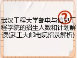 武汉工程大学邮电与信息工程学院的招生人数和计划解读(武工大邮电院招录解析)