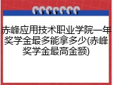 赤峰应用技术职业学院一年奖学金最多能拿多少(赤峰奖学金最高金额)