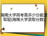 海南大学高考需多少分能录取呢(海南大学录取分数)