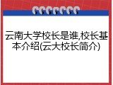 云南大学校长是谁,校长基本介绍(云大校长简介)