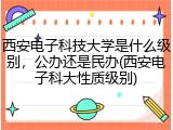 西安电子科技大学是什么级别，公办还是民办(西安电子科大性质级别)