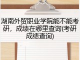 湖南外贸职业学院能不能考研，成绩在哪里查询(考研成绩查询)