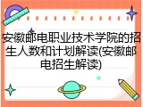 安徽邮电职业技术学院的招生人数和计划解读(安徽邮电招生解读)