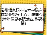 常州信息职业技术学院有没有就业指导中心，详细介绍(常州信息学院就业指导详情)