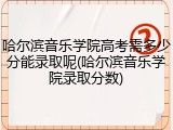 哈尔滨音乐学院高考需多少分能录取呢(哈尔滨音乐学院录取分数)