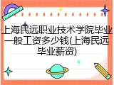 上海民远职业技术学院毕业一般工资多少钱(上海民远毕业薪资)