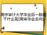 南京审计大学毕业后一般能干什么呢(南审毕业去向)
