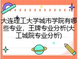 大连理工大学城市学院有哪些专业，王牌专业分析(大工城院专业分析)