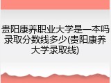 贵阳康养职业大学是一本吗录取分数线多少(贵阳康养大学录取线)