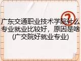 广东交通职业技术学院什么专业就业比较好，原因是啥(广交院好就业专业)