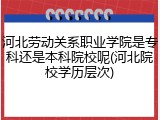 河北劳动关系职业学院是专科还是本科院校呢(河北院校学历层次)