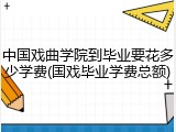 中国戏曲学院到毕业要花多少学费(国戏毕业学费总额)
