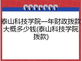 泰山科技学院一年财政拨款大概多少钱(泰山科技学院拨款)