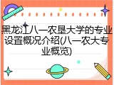 黑龙江八一农垦大学的专业设置概况介绍(八一农大专业概览)