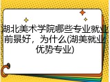 湖北美术学院哪些专业就业前景好，为什么(湖美就业优势专业)
