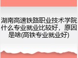 湖南高速铁路职业技术学院什么专业就业比较好，原因是啥(高铁专业就业好)