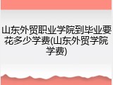 山东外贸职业学院到毕业要花多少学费(山东外贸学院学费)
