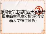 漯河食品工程职业大学最新招生简章深度分析(漯河食品大学招生简析)