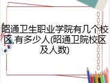 昭通卫生职业学院有几个校区,有多少人(昭通卫院校区及人数)