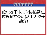 哈尔滨工业大学校长是谁,校长基本介绍(哈工大校长简介)