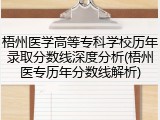 梧州医学高等专科学校历年录取分数线深度分析(梧州医专历年分数线解析)